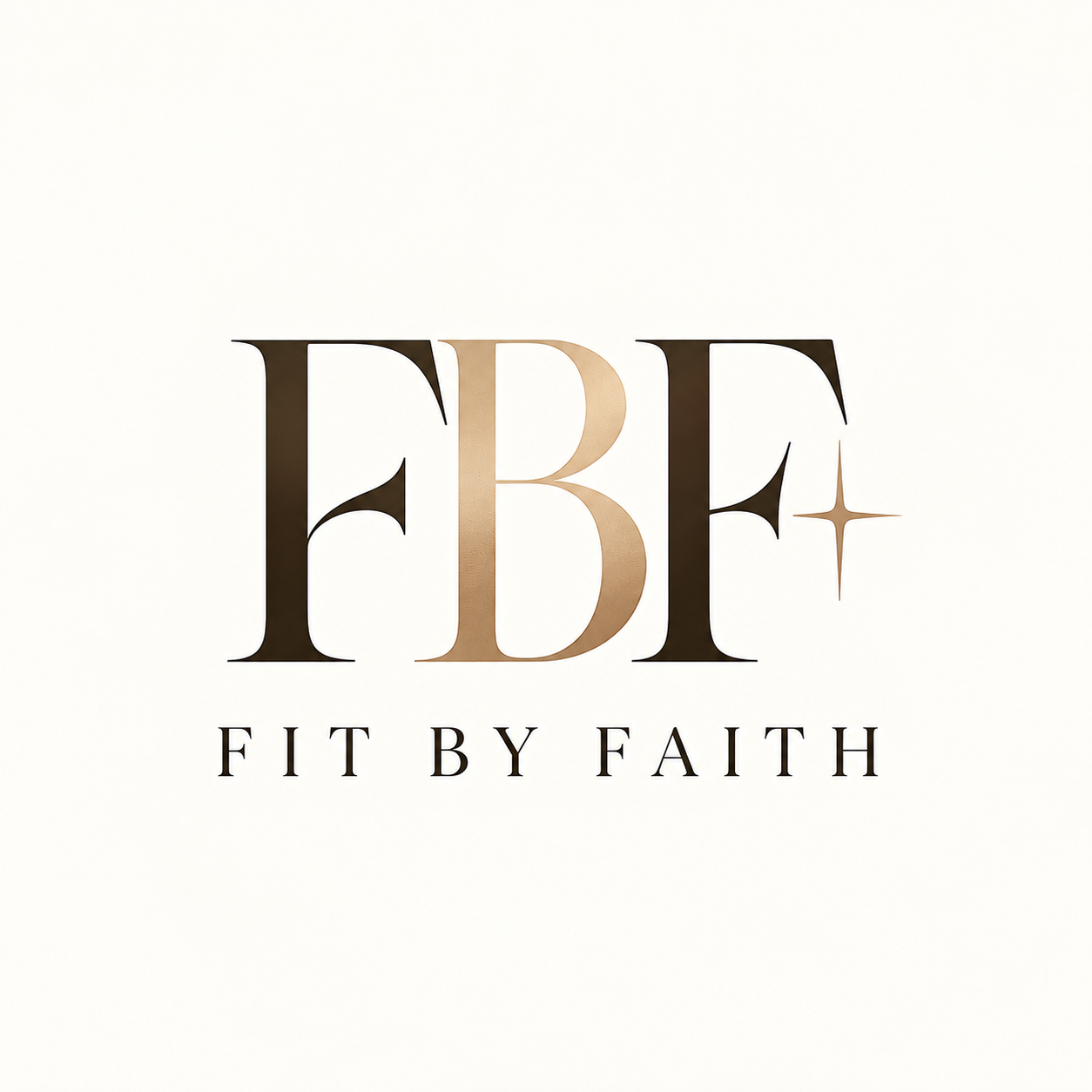 Fit by Faith gold and espresso logo
